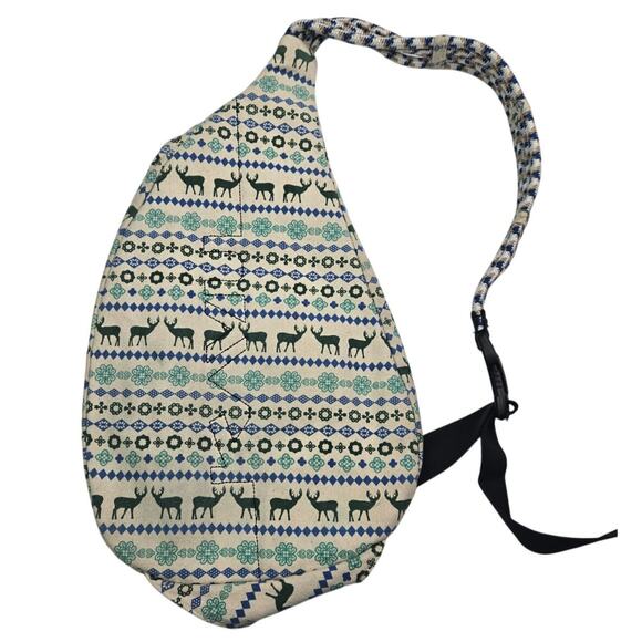 KAVU Rope Sling Crossbody Backpack Bag Wilderness Deer Scene, EUC - Picture 2 of 7